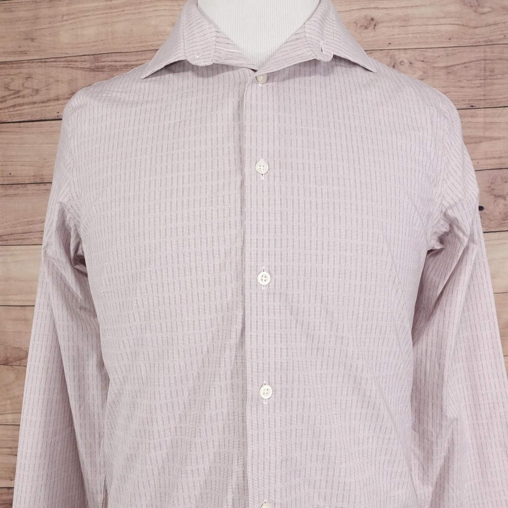 Awearness Kenneth Cole Dress Shirt Mens 15 34/35 Check‎ Slim Fit Stretch